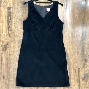 J. Crew Black Corduroy Sleeveless V-Neck Dress